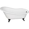 Barclay Products 61 in. Cast Iron Clawfoot Bathtub in White with Black Feet