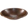 Premier Copper Products Self-Rimming Small Oval Hammered Copper Bathroom Sink in Oil Rubbed Bronze