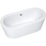 Logmey 67 in. Acrylic Flatbottom Non-Whirlpool Bathtub in White