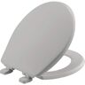 BEMIS Kimball Soft Close Round Plastic Closed Front Toilet Seat in Silver Never Loosens