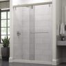 Delta Mod 60 in. x 71-1/2 in. Soft-Close Frameless Sliding Shower Door in Nickel and 3/8 in. Tempered Clear Glass