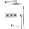 INSTER AIM Triple Handle 1-Spray Tub and Shower Faucet 2 GPM in Brushed Nickel Valve Included