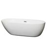 Wyndham Collection Melissa 5.92 ft. Center Drain Soaking Tub in White