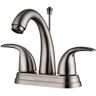 Ultra Faucets Vantage 4 in. Centerset 2-Handle Bathroom Faucet with Drain Assembly, 1.2 GPM, Rust Resist in Brushed Nickel