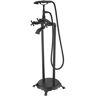 ANZZI Tugela 3-Handle Claw Foot Tub Faucet with Hand Shower in Matte Black