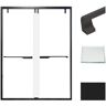 Transolid Eden 60 in. W x 80 in. H Sliding Semi-Frameless Shower Door in Matte Black with Low Iron Glass