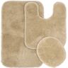 Garland Rug Finest Luxury Linen 21 in. x 34 in. Washable Bathroom 3-Piece Rug Set