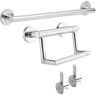 Delta 24 in. Contemporary Concealed Screw Toilet Area Grab Bar Set in Polished Chrome (2-Pack)