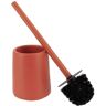 Terracotta Stoneware Toilet Bowl Brush and Holder - Unique and Rustic Round Shape for Efficient and Effective Cleaning