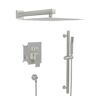 Logmey 2-Spray Patterns with 1.8 GPM 10 in. Wall Mount Rainfall Fixed Shower Head in Brushed Nickel