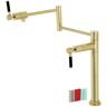 Kingston Kaiser Deck Mount Pot Filler Faucet in Polished Brass