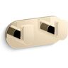 KOHLER Composed Knob Double Robe Hook in Vibrant French Gold