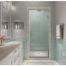 Aston Kinkade XL 21.75 in. - 22.25 in. x 80 in. Frameless Hinged Shower Door with StarCast Clear Glass in Stainless Steel