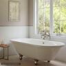 PELHAM & WHITE W-I-D-E Series Dalton 60 in. Acrylic Clawfoot Bathtub in White, Cannonball Feet, Drain in Brushed Nickel