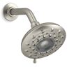 KOHLER Rally 6-Spray 5.7 in. Single Wall Mount Fixed Adjustable Shower Head in Vibrant Brushed Nickel