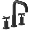 KOHLER Purist Cross 2-Handle Deck-Mount Tub Faucet in Matte Black (Valve Not Included)