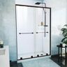 DreamLine Harmony 54 in. W x 76 in. H Sliding Semi Frameless Shower Door in Oil Rubbed Bronze with Clear Glass