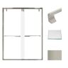 Transolid Eden 60 in. W x 80 in. H Sliding Semi-Frameless Shower Door in Brushed Nickel with Low Iron Glass