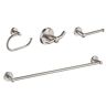 KRAUS Elie 4-Piece Bath Hardware Set with 24 in. Towel Bar, Paper Holder, Towel Ring and Robe Hook in Brushed Nickel