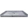 Transolid Ready to Tile 36 in. L x 60 in. W Single Threshold Alcove Shower Pan Base with a Center Drain in Dark Grey