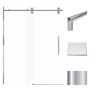 Transolid Teegan Plus 59 in. W x 80 in. H Sliding Door with Fixed Panel Semi-Frameless Shower Door with Clear Glass