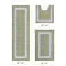 Better Trends Hotel Collection Sage/White (20" x 20" : 21" x 34" : 20" x 60") 100% Cotton 3 Piece Bath Rug Set