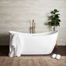 DreamLine Nile 53 in. x 28 in. Freestanding Acrylic Soaking Bathtub with Center Drain in Polished Brass