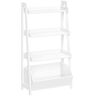 RiverRidge Home Amery 24 in. W x 13.31 in. D. x 45.31 in. H 4-Tier Ladder Shelf with Open Storage in White