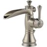 Delta Cassidy Single Hole Single-Handle Open Channel Spout Bathroom Faucet with Metal Drain Assembly in Stainless