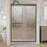 INSTER AIM 48 in. W x 72 in. H Sliding Framed Shower Door in Black with clear