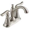 Delta Linden 4 in. Centerset 2-Handle Bathroom Faucet with Metal Drain Assembly in Stainless