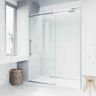 VIGO Luca 56 to 60 in. W x 79 in. H Sliding Frameless Shower Door in Chrome with 3/8 in. (10mm) Clear Glass