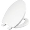 BEMIS Greenleaf Elongated Recycled Plastic Closed Front Toilet Seat in White with Soft Close and Never Loosens