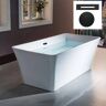 WOODBRIDGE Ramo 67 in. Acrylic FlatBottom Rectange Bathtub with Matte Black Overflow and Drain Included in White