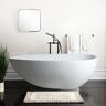Vanity Art Loire 59 in. Solid Surface Resin Stone Flatbottom Freestanding Bathtub in Matte White