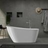 PELHAM & WHITE W-I-D-E Series Montclair 59 in. x 30.75 in. Acrylic Oval Freestanding Soaking Bathtub with Rear Drain in White