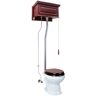 RENOVATORS SUPPLY MANUFACTURING Cherry Wood High Tank Pull Chain Toilet 2-piece 1.6 GPF Single Flush Round Bowl Toilet in. White Seat Not Included