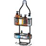 Cubilan Over Head Shower Caddy Shower Storage Rack Basket with Hooks in Black