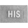 Jean Pierre Novelty "His" Gray 21 in. x 34 in. 100% Cotton Bath Rug