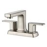 Ultra Faucets Dean 4 in. Centerset 2-Handle Bathroom Faucet with Drain Assembly, Rust and Tarnish Resist in Brushed Nickel