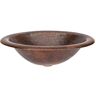 Premier Copper Products Self-Rimming Wide Rim Oval Hammered Copper Bathroom Sink in Oil Rubbed Bronze