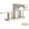 Symmons Identity 4 in. Centerset 2-Handle Bathroom Faucet with Push Pop Drain in Satin Nickel (1.0 GPM)