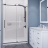 ANZZI Leon 48 in. x 76 in. Frameless Sliding Shower Door in Gunmetal with Handle