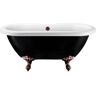 Streamline 59 in. Acrylic Clawfoot Non-Whirlpool Bathtub in Glossy Black With Matte Oil Rubbed Bronze Drain, Clawfeet