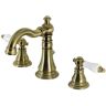 Kingston American Patriot 8 in. Widespread 2-Handle Bathroom Faucets with Pop-Up Drain in Antique Brass