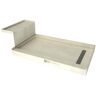 Tile Redi Base'N Bench 48 in. x 72 in. Single Threshold Shower Base and Bench Kit with Right Drain in Solid Brushed Nickel