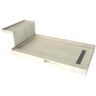 Tile Redi Base'N Bench 48 in. x 72 in. Single Threshold Shower Base and Bench Kit with Right Drain and Tile able Grate