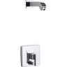 KOHLER Loure Lever 1-Handle Wall-Mount Shower Trim Kit in Polished Chrome with Push Button Diverter (Valve Not Included)