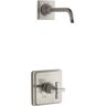 KOHLER Pinstripe Lever 1-Handle Wall-Mount Shower Trim Kit in Vibrant Brushed Nickel (Valve Not Included)