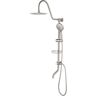 RAINLEX 3-Spray 10 in. Dual Wall Mount Shower Head and Handheld Shower Head with 5 GPM in Brushed Nickel